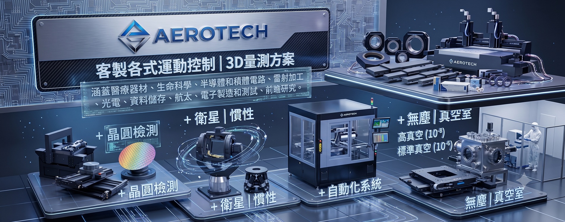 Aerotech 客製化各式 3D 運動控制方案 Aerotech 客製化各式 3D 運動控制方案