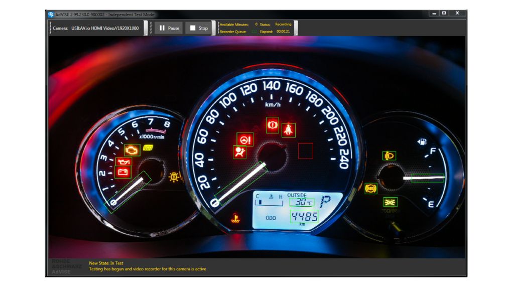 R&amp;S®AdVISE visual inspection software, screenshot